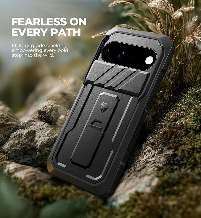 Dexnor for Google Pixel 11 Pro XL Case with Slide Camera Cover & 2 Front Frames & Built-in Screen Protector & Kickstand,Full-Body Shockproof Protective Cover Heavy-Duty Rugged Cases,Black(2026) - Image 6