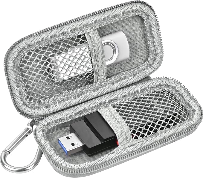 USB Flash Drive Case for SanDisk for Samsung, for SD/SDXC/SDHC Memory Cards | for Buffalo External 1.0TB Portable SSD, Mini Electronic Accessories Organizer, Office/Travel Use, Thumb Drive Bag Only by Casmilee