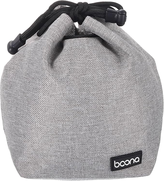 PATIKIL Soft Drawstring Lens Case, Lens Pouch Bag with Cotton Pad 3.94" x 3.94" Thick Fleece Cloth Camera Lens Bag for SLR Lens Water Cups, Grey by PATIKIL