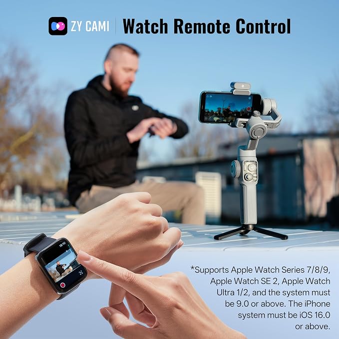 ZHIYUN CINEPEER Smooth 5E Gimbal Stabilizer for iPhone, Android | Built-in Fill Light, Tripod, 3-Axis 300g Payload Phone Gimbal, Gesture Control, Vlogging Stabilizer for YouTube, TikTok - Image 4