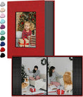 Ejblfe Photo Album 4x6,Linen Cover Slide-in Photo Album Book Can Holds 100 4x6 Photos with 50 Black Sheets for Family,Wedding,Baby and Holiday Pictures (Red) by EJBLFEPremiumPhotoAlbums