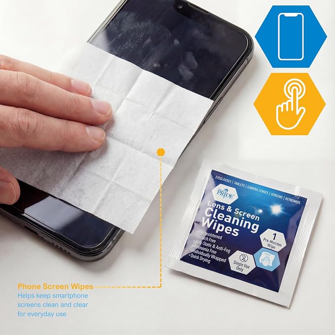 MED PRIDE Lens & Screen Cleaning Wipes, Anti-Fog, Anti-Static, 400-Count - Image 7