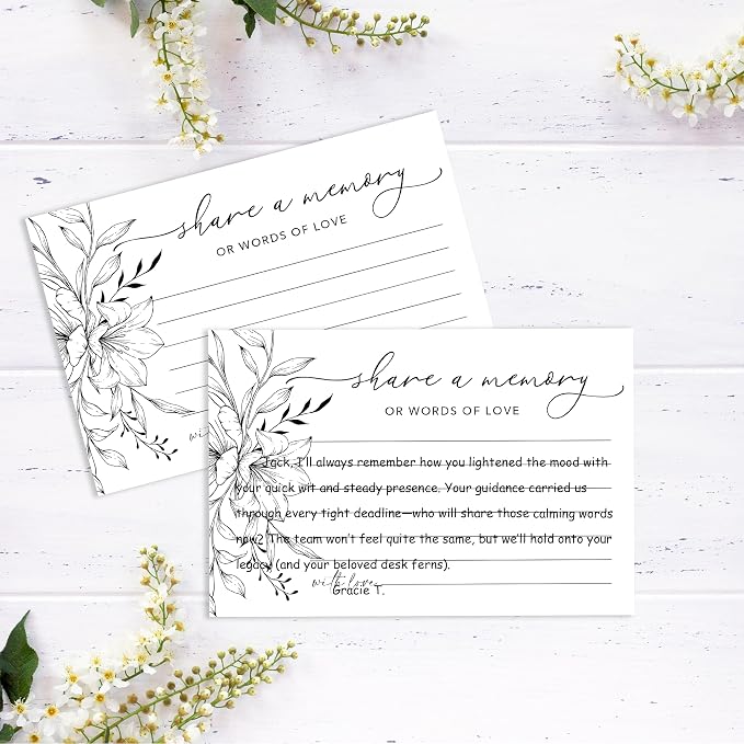 Share A Memory Card for Celebration Of Life - 50 Pcs Memorial Cards, Memory Box for Graduation Wedding, Funeral Keepsake for Celebration Of Life Decorations -A10 - Image 5