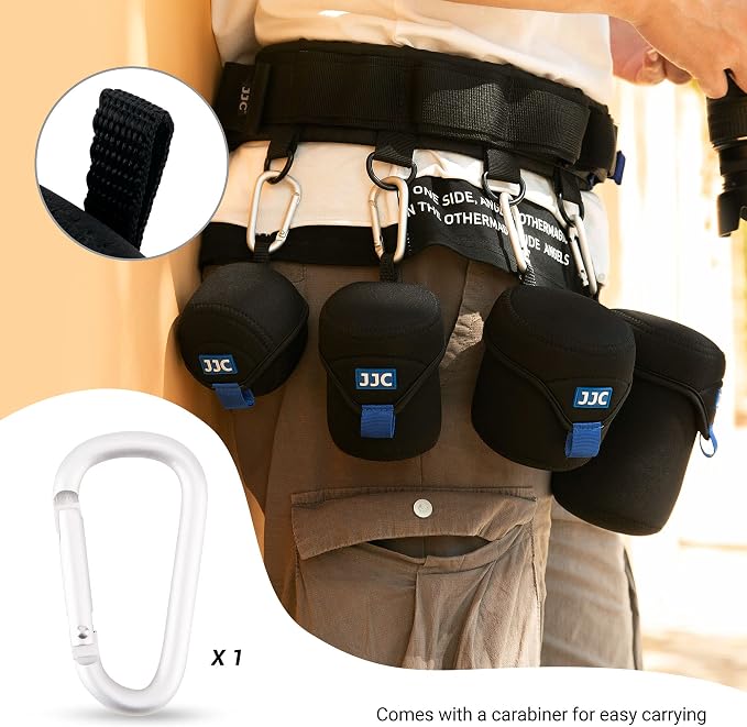JJC Small Neoprene Camera Lens Pouch Case, Fits Lens up to 2.6 x 3.1inches | Water-Resistnat, Fold Over Closure, Compatible with Canon RF 50mm f/1.8, Sony FE 55mm f/1.8, Sigma 56mm f/1.4 - Image 5