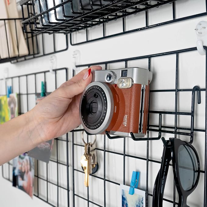 ODOXIA Wall Grid Accessories | Hanging Basket, Hooks Rack & Shelf | Wire Panel Display Shelf & Hooks | Grid Storage - Image 7