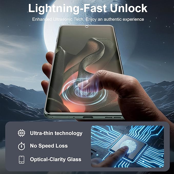 WILLONE 3 Pack for Motorola Edge 2025 Screen Protector | 9H Tempered Glass, Fingerprint Unlock, HD Clear, Phone Case Fit - Image 2