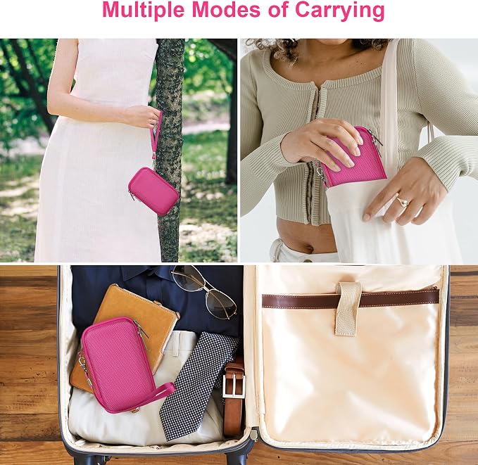 Canboc Carrying Case for KODAK EC35/ KODAK EKTAR H35 Film Camera, Rosered | For H35N/ KODAK Snapic A1 Camera, H35/ EC35 Film Camera Bag, Zipper Mesh Pocket fits Batteries, Cable, Case Only - Image 3