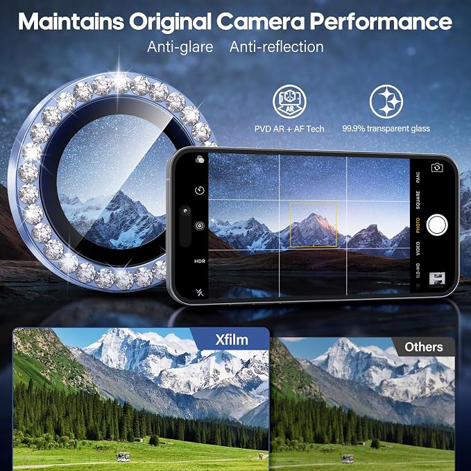 for iPhone 17 Air Camera Lens Protector Cover Bling Diamond, Blue | Individual Metal, 9H Hardness, Scratch Resistant, Shockproof, Drop Protection, Case Friendly, Stylish Accessories - Image 4