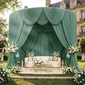 20ft x 10ft Wrinkle Free Sage Green Backdrop Curtains for Parties, Thick Polyester Green Photo Backdrop Drapes for Wedding Birthday Party Photography Background Backdrop Stand by ENJOYYOURPARTY