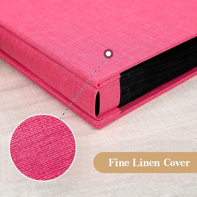 potricher Photo Album 4x6 Pictures, 300 Pockets, Linen Cover, Rose Red | Linen Cover, Front Window, Large Capacity 4x6 Picture Albums, Photo Book for Family, Wedding, Anniversary, Baby, Keepsake - Image 6