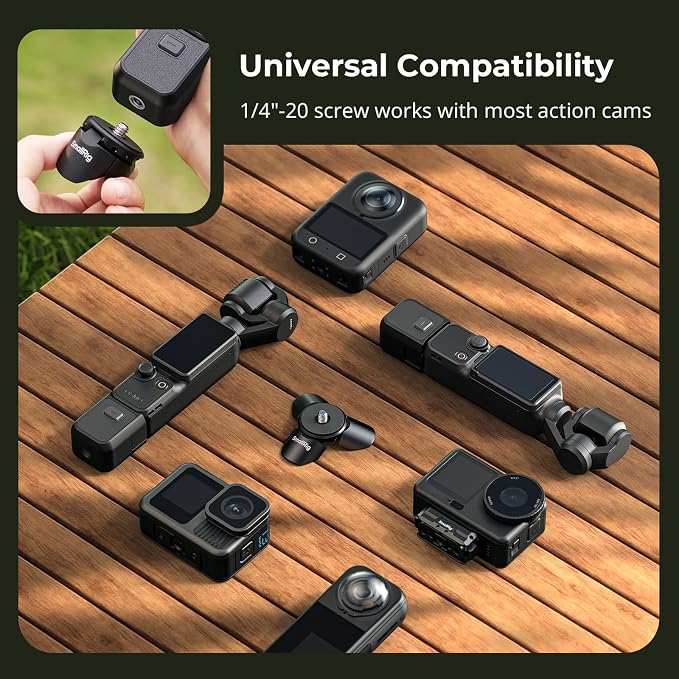 SMALLRIG Auto-Deploy Mini Tripod for DJI Pocket 4P/4/3, for Insta360 Luna | Aluminum Magnetic Stand with 1/4"-20 Screw for Xtra Muse & 360 Cameras, Compact Travel Vlog Action Camera Accessories - 6083 - Image 6