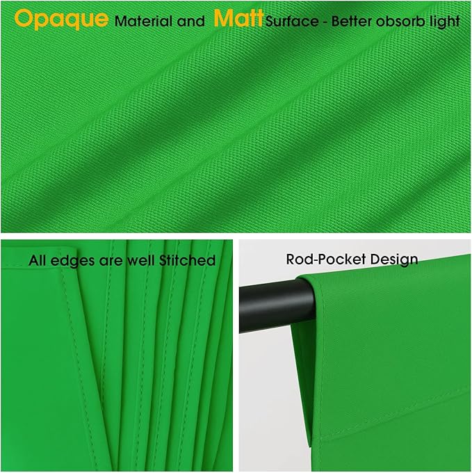CPLIRIS 10x20ft Green Screen Backdrop for Photography, Dual-Size Dual-Pocket Design Chromakey Background for Photoshoot and Video with Both Options of 10 feet and 20 feet in Width - Image 4