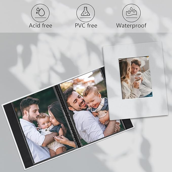 Small 4x6 Photo Album 100 Pockets Linen Cover White | Linen Cover, Front Window, Portable Mini Picture Book, Family Travel Wedding Memory Keepsake - Image 3