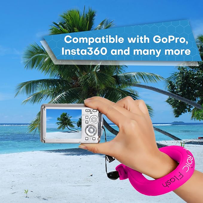 Nordic Flash Floating Wrist Strap (2-pack) for Phone & Action Camera - Compatible with GoPro Hero 13, Insta360 X4, DJI Action 5 Pro, OM System TG-7, Kodak PixPro WPZ2 & iPhone - Pink & Green - Image 4