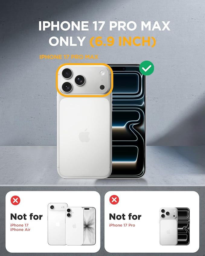 Miracase for iPhone 17 Pro Max Case with Privacy Screen Protector, Clear | Compatible with MagSafe, 360° Full Body Protection, Full Camera Protection, Military-Grade Shockproof Phone Case 6.9" - Image 7