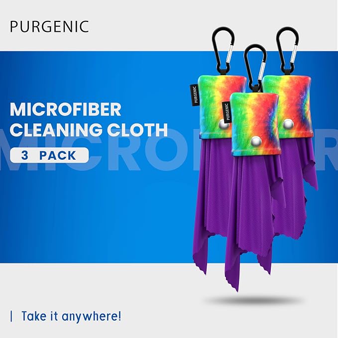 Microfiber Cloth & Glasses Wipes (3 Pack) Lens & Glasses Cleaning Cloth - Eyeglass Cleaner - Camera Lenses & Gadget Delicate Screens - Tie Dye - Image 2