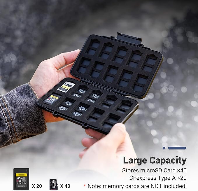 [Large Capacity] CFexpress Type A Card Case Storage (Not Fit Type B), 60 Slots Memory Card Organizer Holder Box for 40 TF Micro SD & 20 CFexpress Type-A Cards, for Sony A7RV A7SIII A7IV A7R5 A1 A9M3 - Image 2