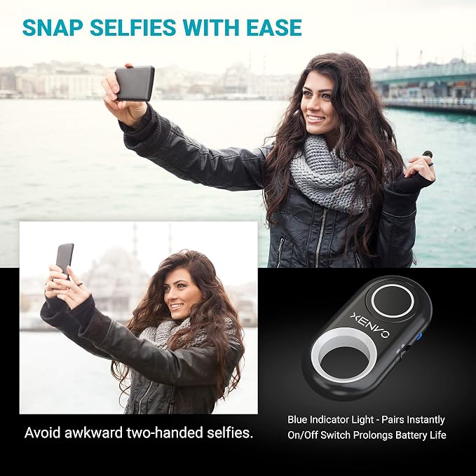 Xenvo Shutterbug - Camera Shutter Remote Control - Bluetooth Wireless Selfie Button Clicker - Compatible with iPhone, iPad, Android, Samsung, and Google Pixel Cell Phones, Smartphones and Tablets - Image 6