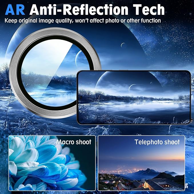 SiHPuoy 2Set Camera Lens Protector for Samsung Galaxy S26 Ultra, Gray | 9H+ Tempered Glass, Military Grade Shatterproof, Anti-Scratch,Case Friendly,HD Metal Camera Cover,Does not Affect Night Shots - Image 7