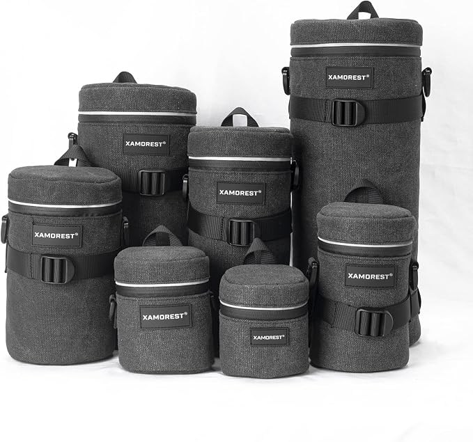 Camera Lens Case Lens Bag Compatible (3.15" x 3.15"(Canvas, Black)) - Image 6