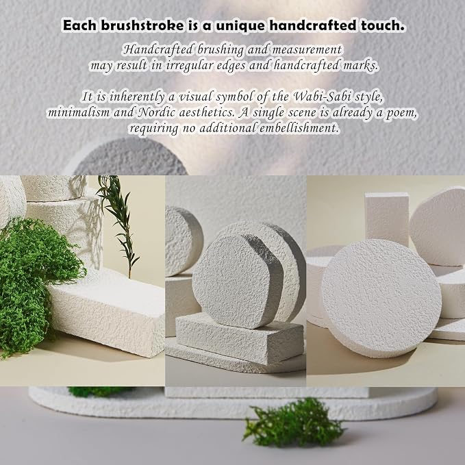 7PCS Product Photography Background Props Wooden Hand Painting | Geometric Cube Waterproof Grain Textured Irregular Photos Prop for Photoshoot Cosmetics Fragrance Photo Food Jewelry - Image 4