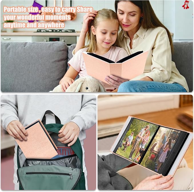 Photo Album 4x6 100 Pockets for Wedding Gifts,Linen Hardcover Picture Albums for Family Anniversary Baby Vacation Pictures - Image 7