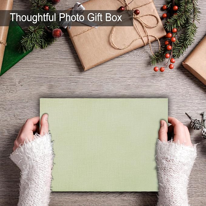 8x10" Archival Photo Storage Box with Lid – Stackable Memory Keepsake Organizer for Photos, Certificates, Jewelry & Scrapbooking Supplies, Photo Cases and Postcard Keeper Storage Container Box Green - Image 7