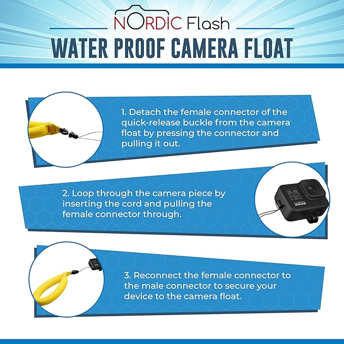 Nordic Flash Floating Wrist Strap (2-pack) for Phone & Action Camera - Compatible with GoPro Hero 13, Insta360 X4, DJI Action 5 Pro, OM System TG-7, Kodak PixPro WPZ2 & iPhone - Bright Yellow - Image 5
