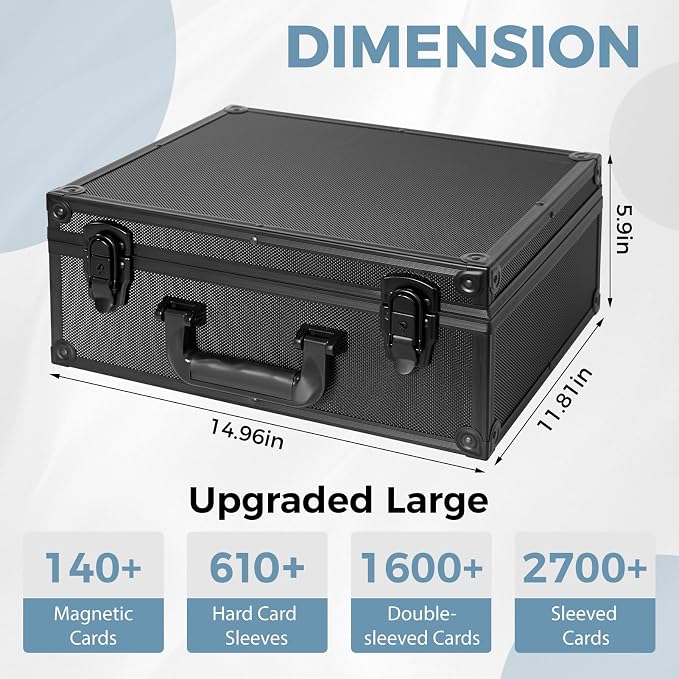 Trading Card Storage Box for 3" x 4" Top Loaders 610+, Sports Cards Case | Baseball Card Storage with 18 Color Separators & 6 Foam Dividers, Card Box Fits Toploaders, Hard Sleeves, Magnetic Holder - Image 5