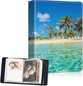 Small Photo Album 5x7, 60 Pockets Holds 120 Photos, Slip-in Pocket Photo Album with Black Elastic Band for Family Wedding Baby Travel Pictures, Palm Tree Beach by Unknown