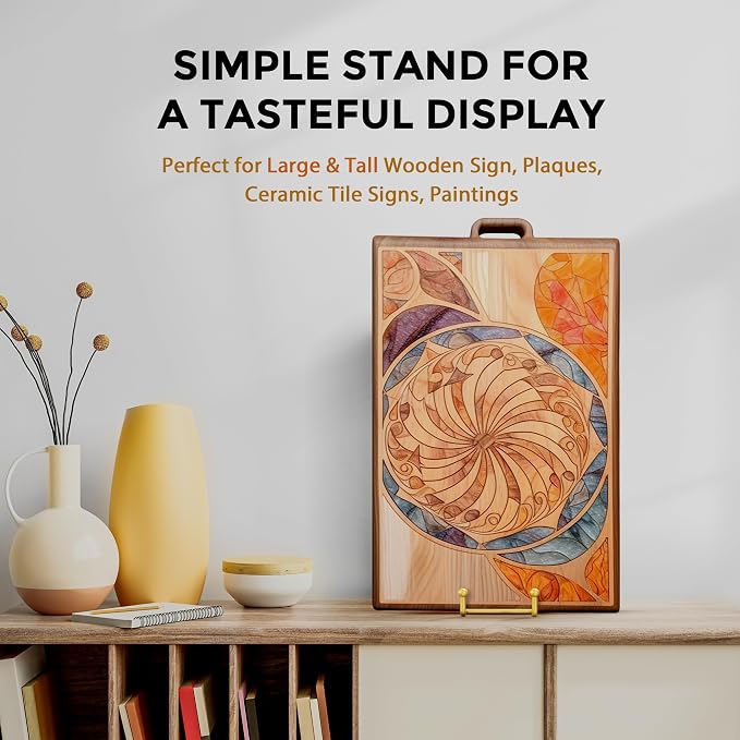 TR-LIFE 14 Inch Gold Metal Plate Stand (2 Pack) - Heavy Duty Display Easel for Large Plates, Frames, Platters and Art - Image 6