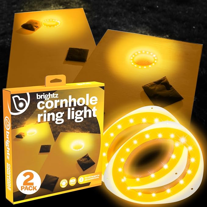 Brightz LED Cornhole Board Ring Lights, 2-Pack - 48-Hour Battery Life - Illuminate Your Game with Dazzling Glows and Ultimate Style for Non-Stop Evening Fun and Excitement (Includes Hole Lights Only) by Brightz