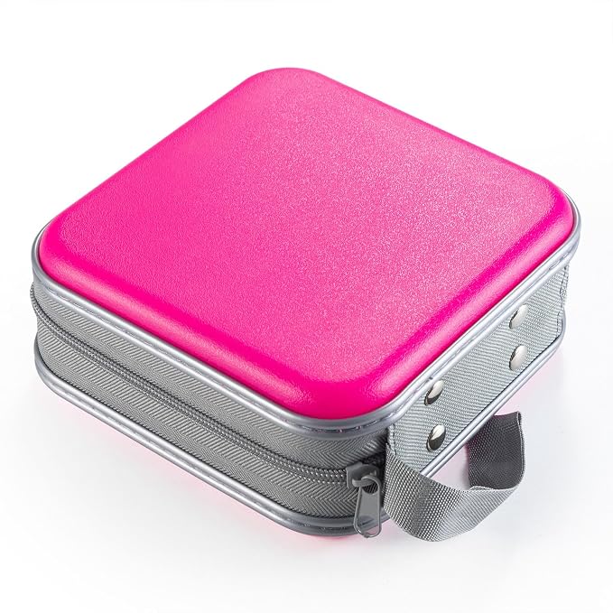 LIOVODE DVD Case, 48 Capacity Hard Plastic CD Case Holder for Car | DVD Storage, Hand Strap, Zipper Closure, Scratch-Resistant Sleeves, CD Storage for Music Blu-Ray Game Disc for Travel Office - Image 5