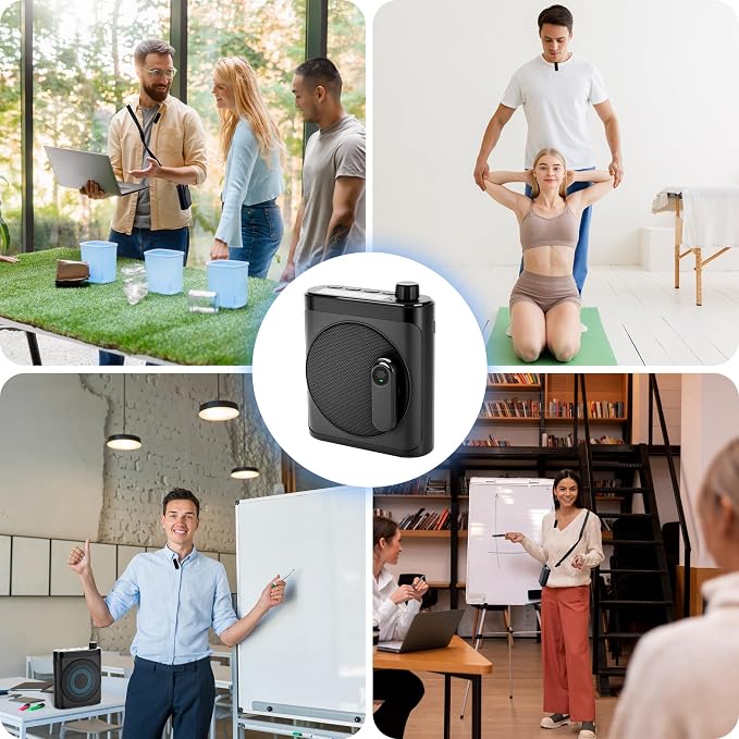 Voice Amplifier for Teachers with 2 Magnetic Wireless Microphones | Portable Bluetooth speaker & rechargeable voice amplifier for teachers, fitness instructors, yoga & tour guides - Image 9