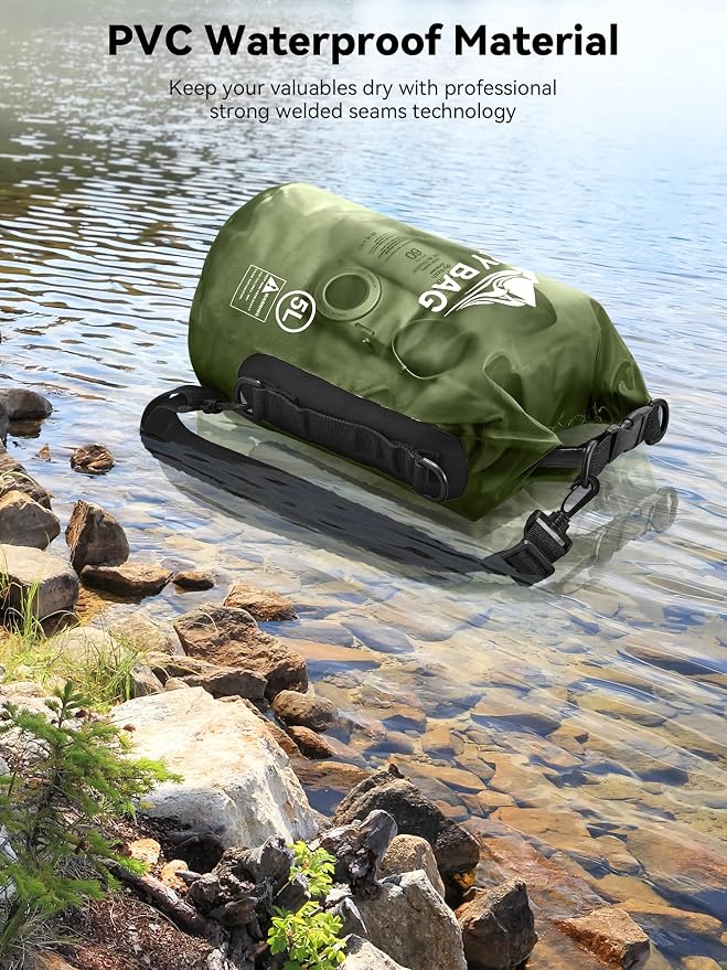 HEETA Dry Bag Waterproof Backpack with Phone Case 5L/10L/20L/30L/40L | Roll Top Lightweight Dry Storage Bag for Women Men, Travel Boating Kayaking Paddle Board Camping Beach Essentials Accessories - Image 3