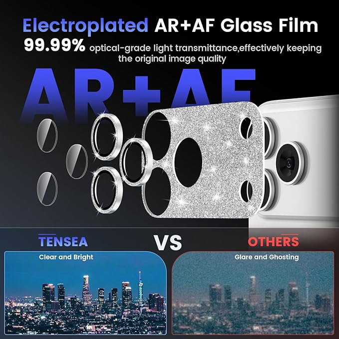 Tensea for iPhone 17 Pro Camera Lens Protector Bling | Metal Aluminum Alloy Tempered Glass Cover Camera Screen Protector Accessories, Case Friendly - Image 3