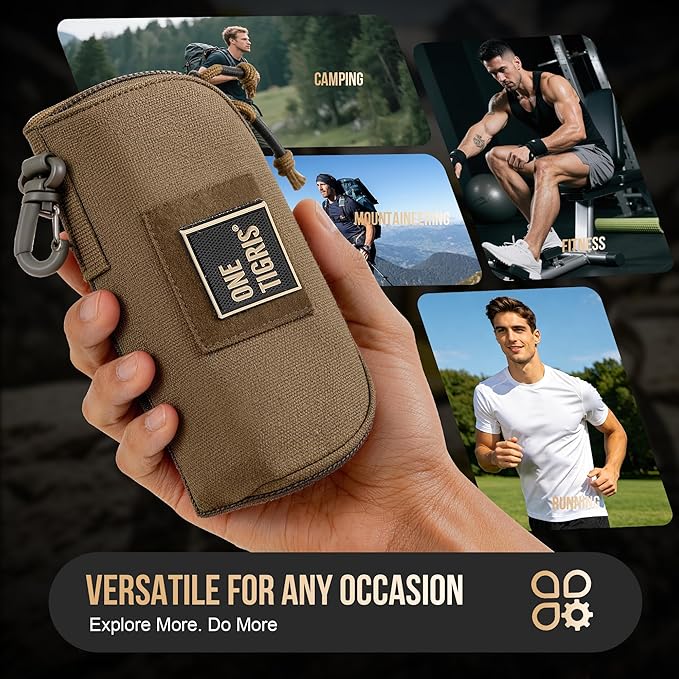 ONETIGRIS Hard Shell Sunglasses Case MOLLE Tactical Eyeglasses Pouch | Fits Most Regular Glasses, 1000D Nylon Glasses Case, Shockproof & Crush-Proof PP Liner, Inner Pocket, Two Way Zipper - Image 6