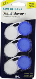 Sight Savers by Bausch & Lomb Leak-Proof Contact Lens Case, 3 Pack | Compact travel-size design, durable leak-proof seal, 3-pack value, eye care essential, contact lens storage, bulk multipack by Bausch+%2B+Lomb