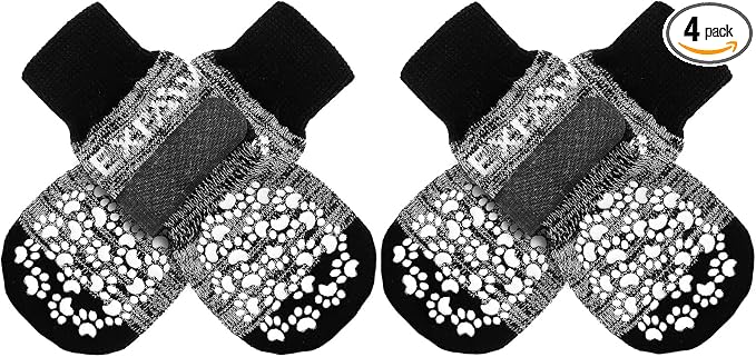 EXPAWLORER Anti Slip Dog Socks to Prevent Licking Paws, Dog Shoes for Hot Pavement, Dog Booties for Small Medium Large Senior Dogs, Traction Control Boots & Paw Protectors for Hardwood Floors by EXPAWLORER
