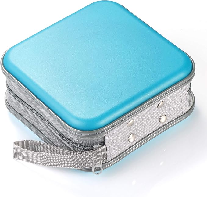 alavisxf xx CD Case, 48 Capacity Hard Plastic Zipper Disc Wallet for Car | DVD Holder, Portable Hand Strap, Anti-Slip Sleeves, Scratch-Resistant Sleeves, Disc Storage Organizer, for Home Office Travel - Image 6