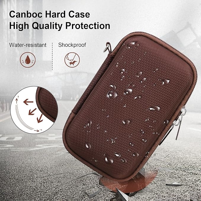 Canboc Camera Case for Canon PowerShot G7 X Mark III/ G7X Mark II, Brown | For SX740/ SX730/ G7X3 Carrying Camera Bag, Zipper Mesh Pocket fits USB Cable, Batteries - Image 4