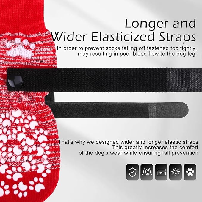EXPAWLORER Anti Slip Dog Socks to Prevent Licking Paws, Dog Shoes for Hot Pavement, Dog Booties for Small Medium Large Senior Dogs, Traction Control Boots & Paw Protectors for Hardwood Floors - Image 4