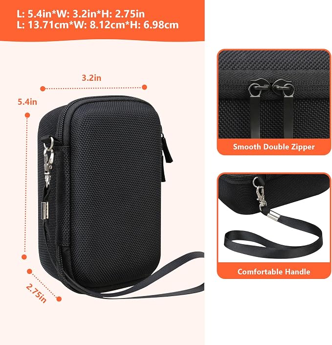 Carrying Case for Canon PowerShot SX740 HS, SX730 HS Camera, Orange | SX720 HS, SX620 HS, G7 X Mark III, G7 X Mark II Digital Camera, Storage Holder Travel Bag with Mesh Pocket for Battery Pack - Image 3