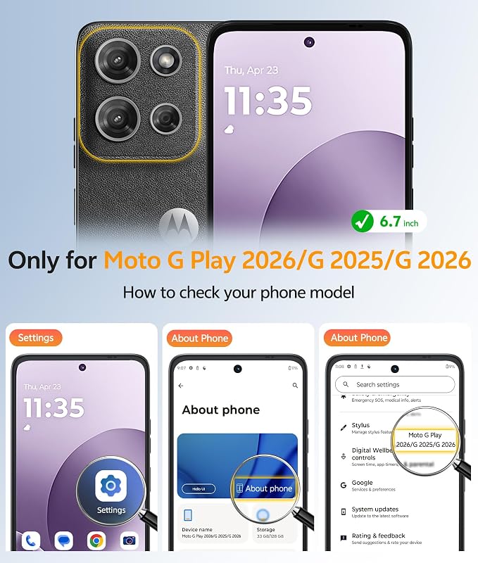 FNTCASE for Moto G Play 2026 / G 2026 / G 2025 Phone Case, Screen Protector | Translucent Matte Magnetic Back, 14FT Military Grade Drop Protection, Shockproof Protective Phone Cover, Purple - Image 2