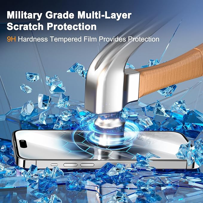 SIBEITU Screen Protector for iPhone 16 Plus 6.7 Inch Tempered Glass | 3 Pack Screen + 3 Pack Camera Lens Protector, HD Clear 9H Hardness, Scratch Resistant, Sensor Protection, Case Friendly - Image 5