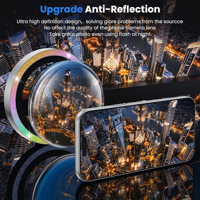 WSKEN for iPhone 17 Pro/iPhone 17 Pro Max Camera Lens Protector | Original Shooting Mode, Individual Metal Cover Film, Shatterproof HD Tempered Glass Camera Screen Protector, Glitter Color - Image 2