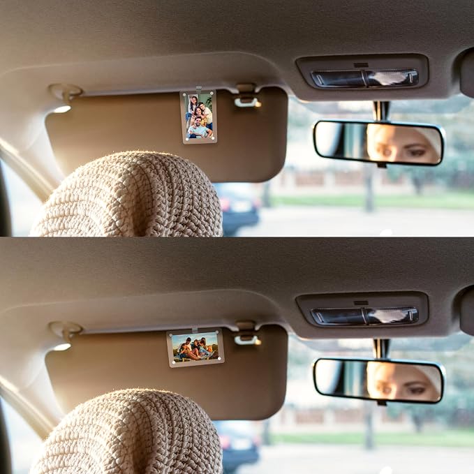 Car Sun Visor Photo Holder, Universal Magnetic Photo Clip, Decorate Your Car Visor Clip with Personality(Transparent, 2.8x4.7) - Image 4