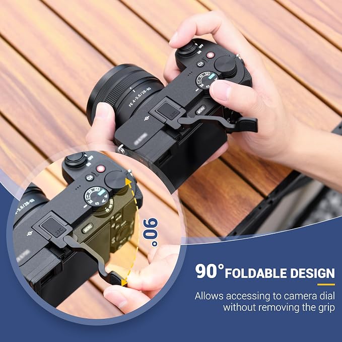 Foldable A6700 Thumb Up Grip Rest for Sony Alpha A6700 Thumb Accessories | Aluminum Alloy Metal Alpha 6700 Thumb Grip, Thumb Rest Support Holder, Not Affect The Use of Camera Buttons - Image 3