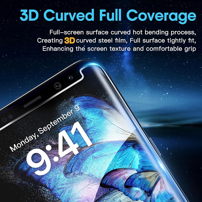 Didisky 2 Pack Privacy Screen Protector for Samsung Galaxy S8 Plus, S8+ Tempered Glass, 3D Curved Full Coverage, Anti-Spy, Anti Scratch, Bubble Free, Easy to Install,9H Hardness, - Image 4