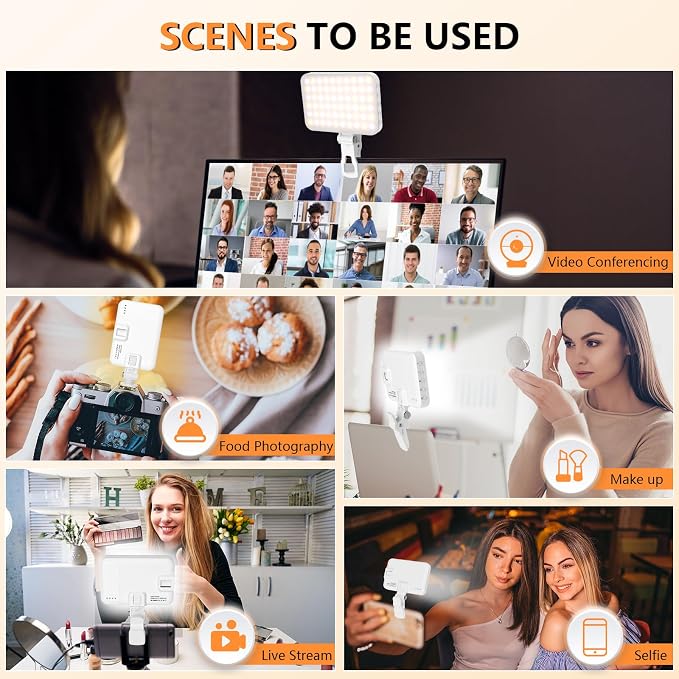 BANSINE Portable LED Photo Light - USB-Rechargeable, Up to 6500K Color Temperature for Selfie, Zoom Conference, Video, Makeup - Image 7